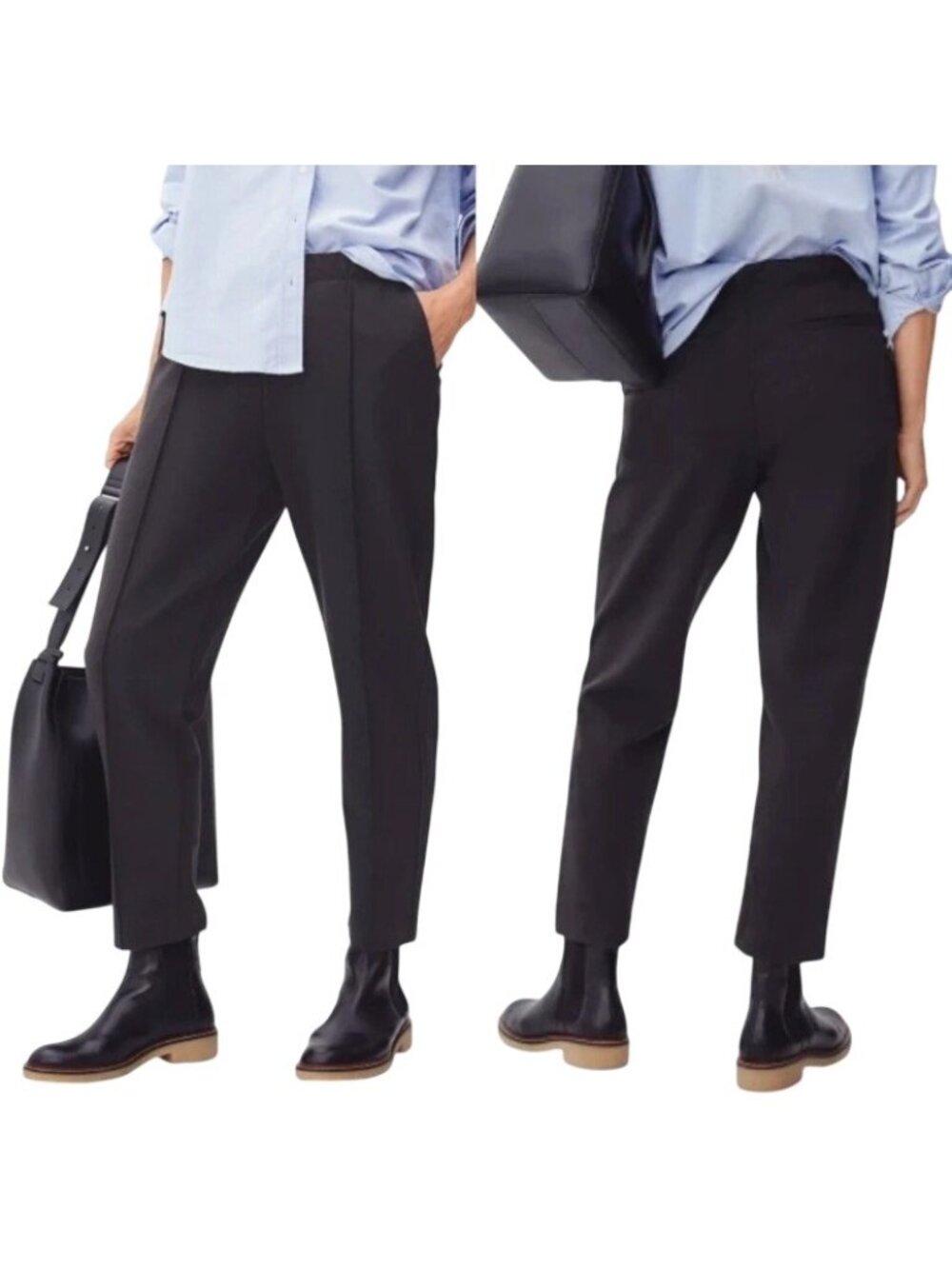 EVERLANE The Dream Pants 26” Women’s Size Medium Pull On Cropped Black Cotton
